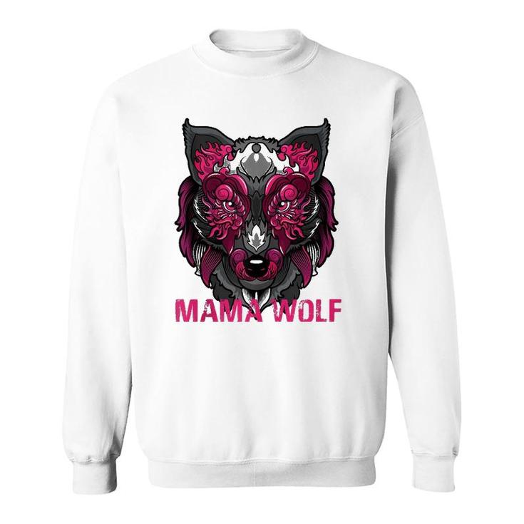 Mama Wolf Pink Mother's Day Gift Sweatshirt