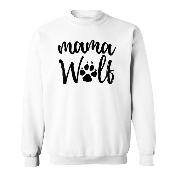 Mama Wolf Wolves Lover Mom Mother Women Raglan Baseball Sweatshirt