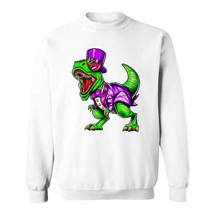 Mardi Gras Dinosaur Trex Dinorex Sweatshirt