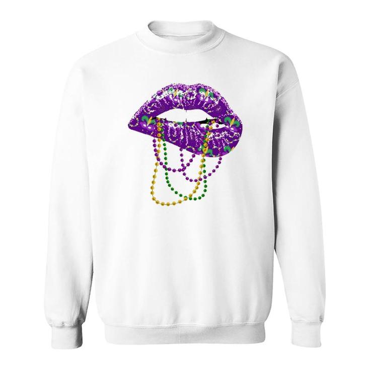 Mardi Gras  For Women Lips Queen Carnival Costume Gift Sweatshirt