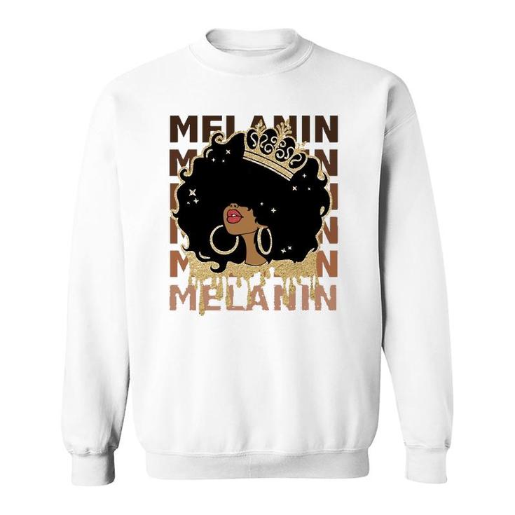 Melanin Afro Natural Hair Queen Cute Black Girl Magic Sweatshirt