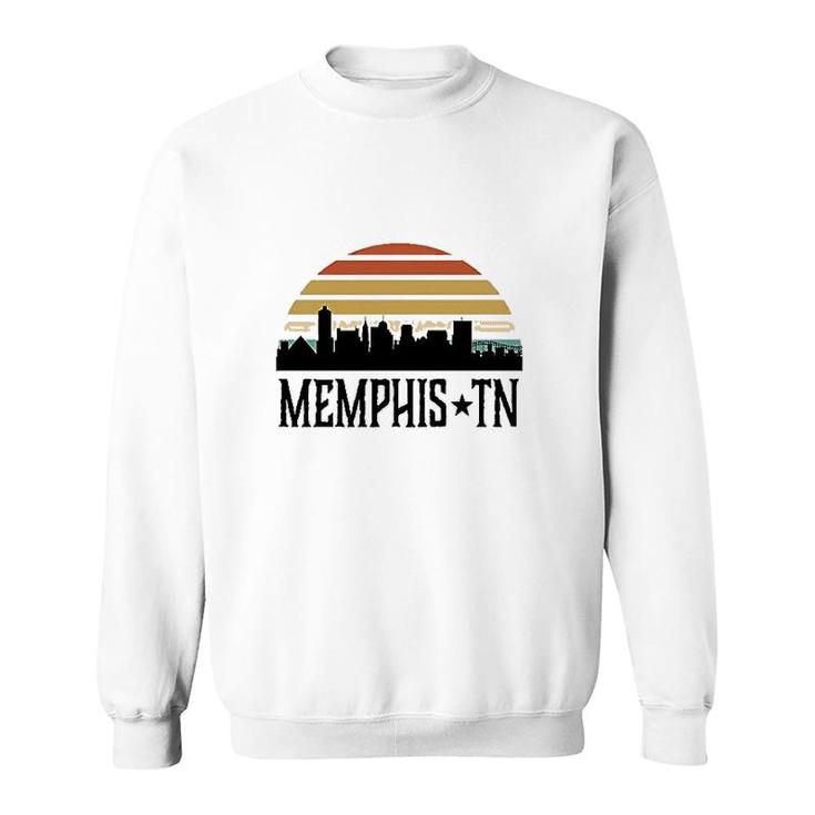 Memphis Tennessee Skyline Retro Sunset Sweatshirt