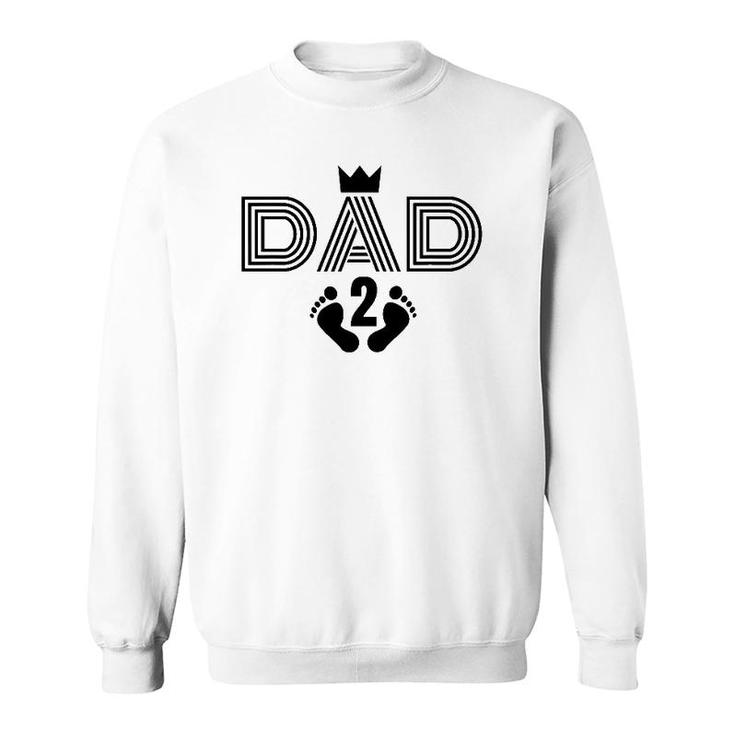Mens Baby Number 2 Pregnancy Announcement Dad To Be Of 2 Kids Sweatshirt