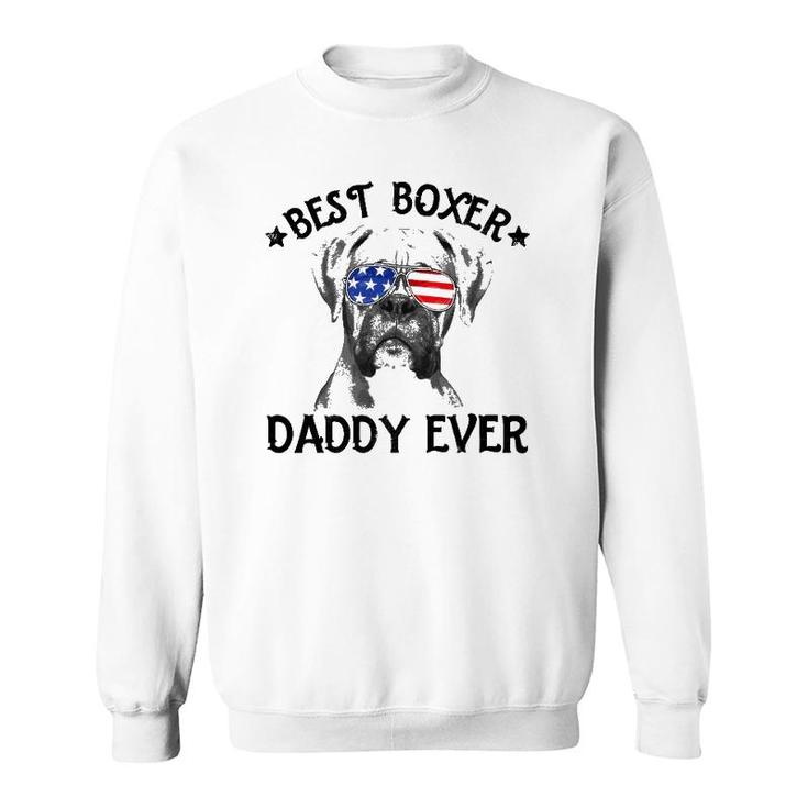 Mens Best Boxer Daddy Ever Dog Dad American Flag 4Th Of July Sweatshirt