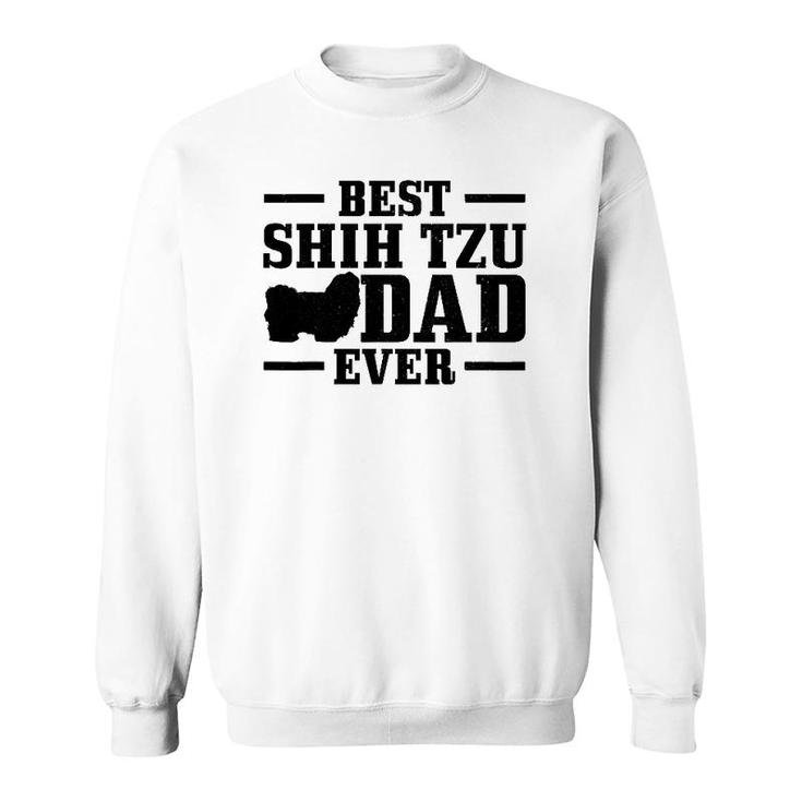 Best Shih Tzu Dad Ever Cute Shih Tzu Zip Up Hoodie Back Print