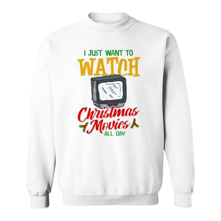 Mens Christmas Movie Lover Fan Watch Tv At Xmas Sweatshirt