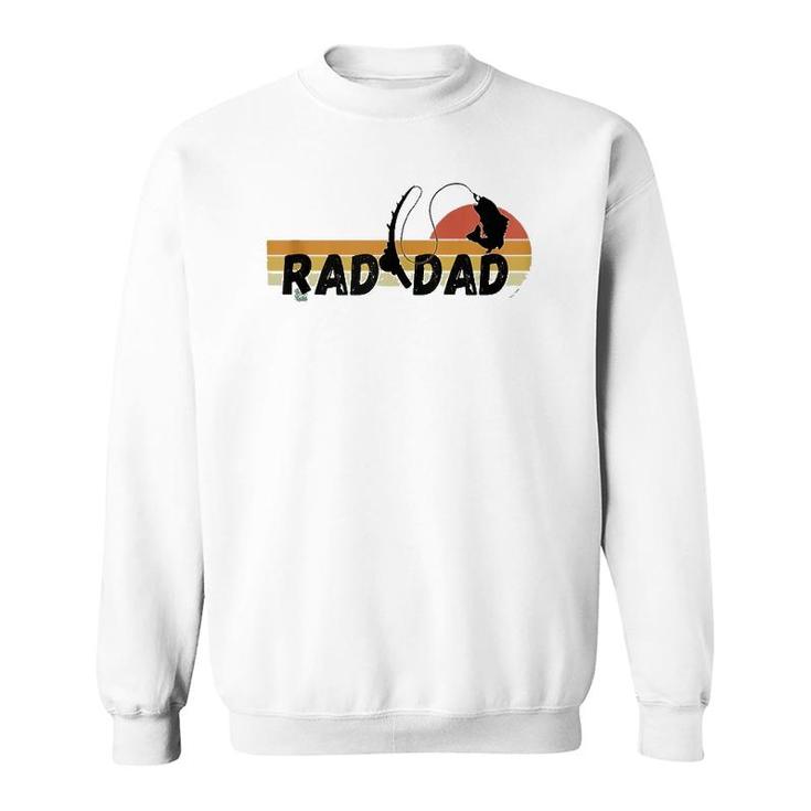 Mens Cool Retro Fishing Rad Dad Father's Day  Sweatshirt