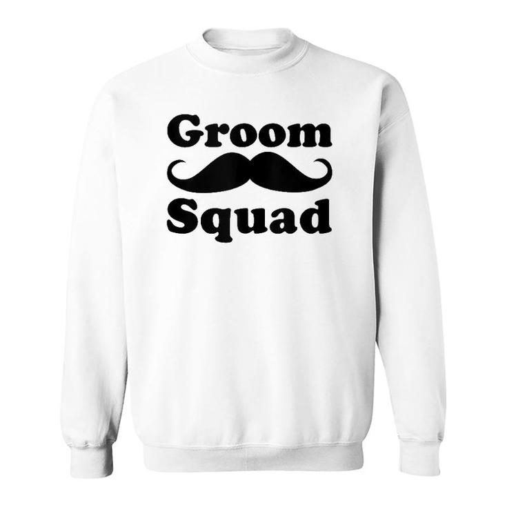Mens Funny Groom Squad Mustache Bachelor Party Groomsman Gift  Sweatshirt