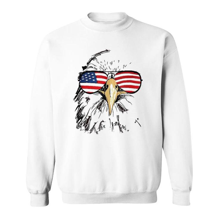 Mens Patriotic Bald Eagle Usa American Flag 4Th Of July Cool Gift  Sweatshirt