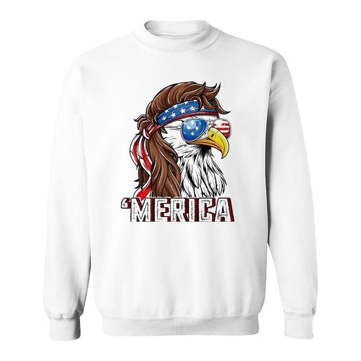 Merica Usa American Flag Patriotic 4Th Of July Bald Eagle Sweatshirt