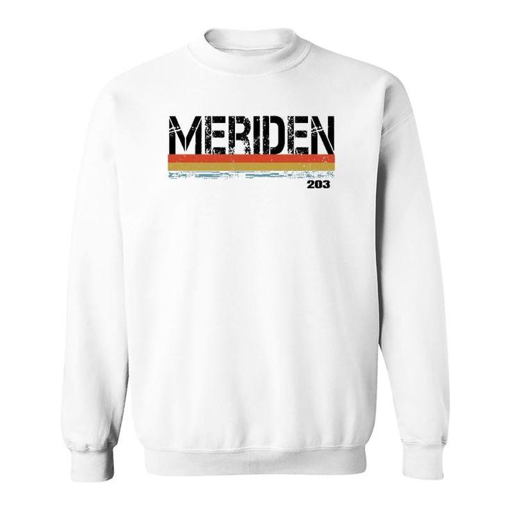 Meridan Conn Area Code 203 Vintage Stripes Gift & Sovenir Sweatshirt