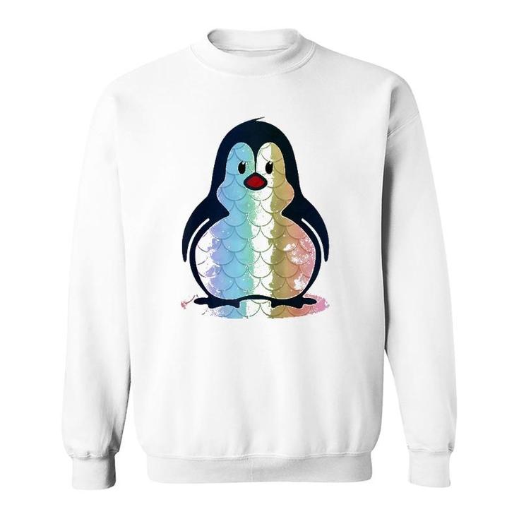 Mermaid Tee Cute Swim Penguin Lover Raglan Baseball Tee Sweatshirt