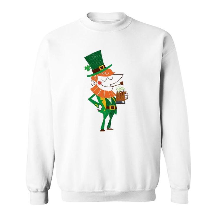 Mid Century Leprechaun Patrick's Day Sweatshirt