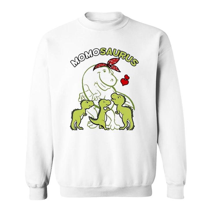 Momosaurus Momo Tyrannosaurus Dinosaur Mommy Parent's Day Mom Sweatshirt
