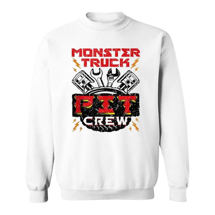 Monster Truck Pit Crew Men Boys Jam Rally  Sweatshirt