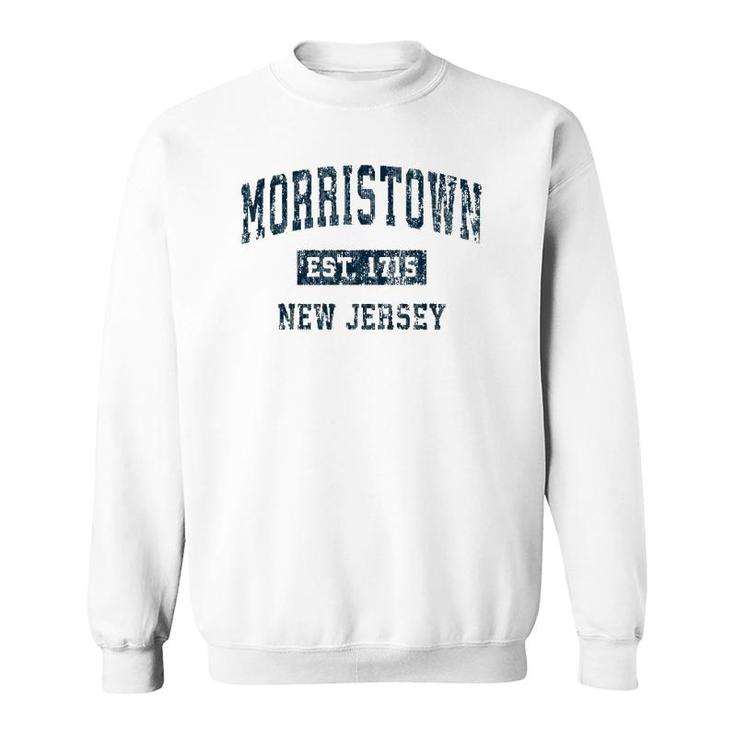 Morristown New Jersey Nj Vintage Sports Design Navy Print Sweatshirt