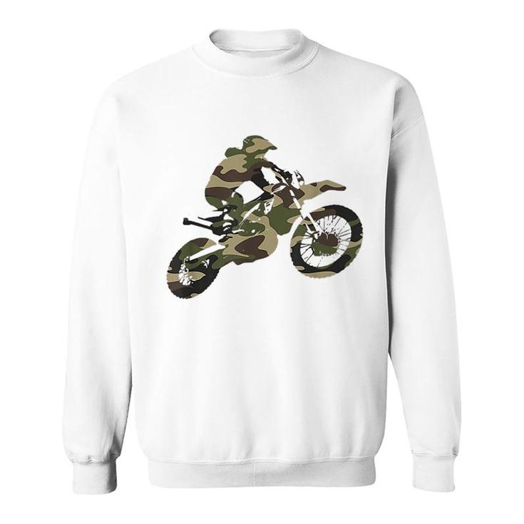 Motocross Dirt Bike Camo Sweatshirt
