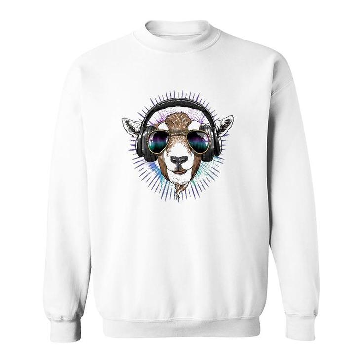 Music Goat Dj With Headphones Musical Goat Lovers Sweatshirt