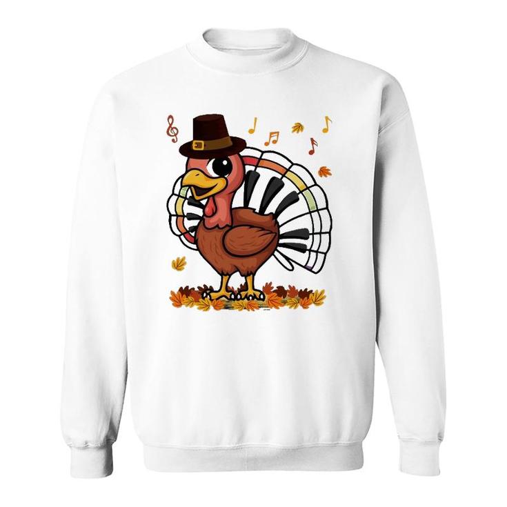 Music Piano Teachers Music Turkey Costume Happy Thanksgiving Sweatshirt