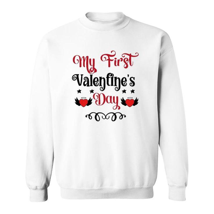 My First Valentines Day Romantic Valentine For Husband Funny Valentine Sweatshirt