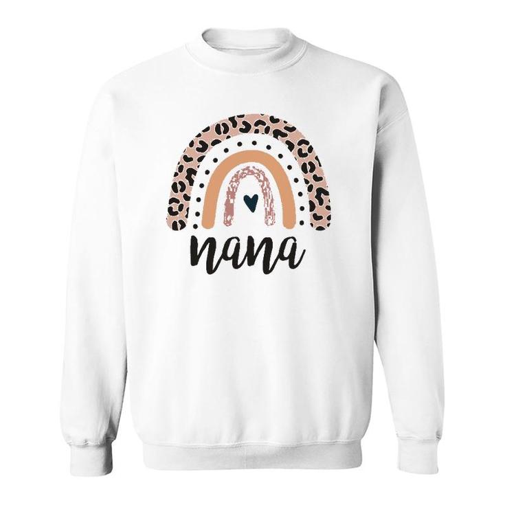 Nana Leopard Rainbow Grandmother Cheetah Print Graphic Sweatshirt