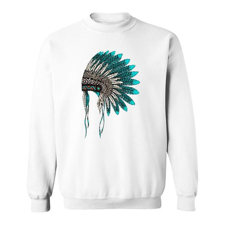 Native American Indian Headdress Costume Jewelry Decor Sweatshirt