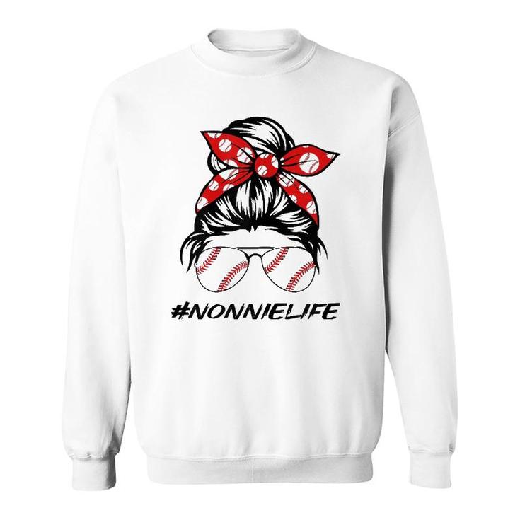 Nonnie Life Softball Baseball Love Nonnielife Mother's Day Sweatshirt