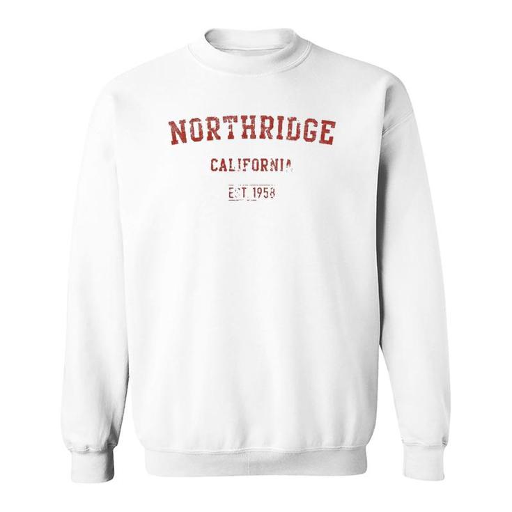 Northridge California Distressed Text Sport Style Sweatshirt