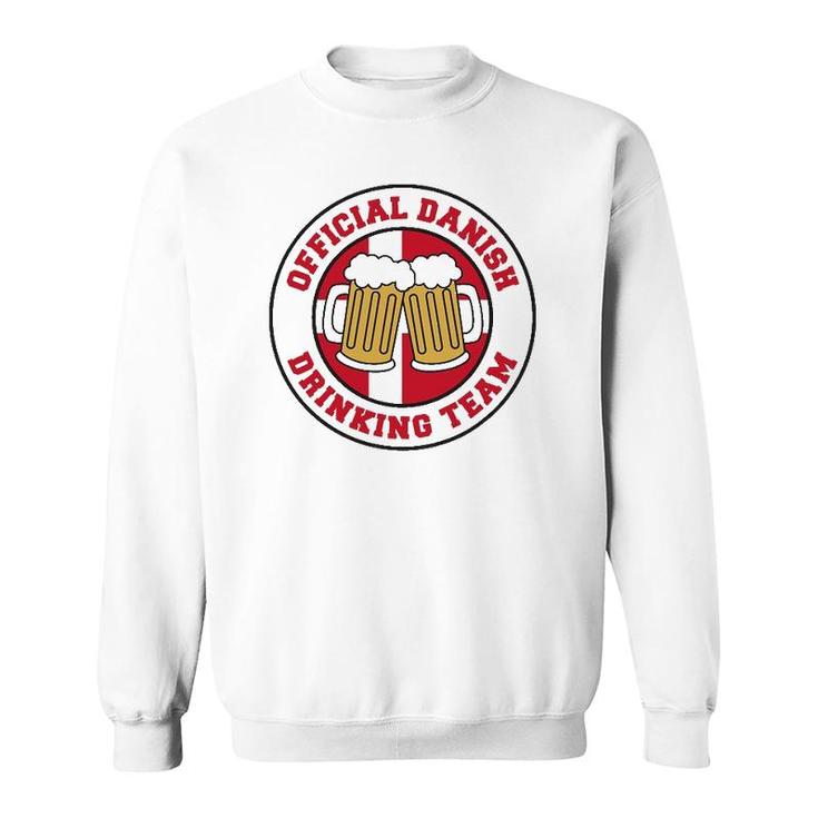 Official Danish Drinking Team Flag Of Denmark Beer Funny Sweatshirt