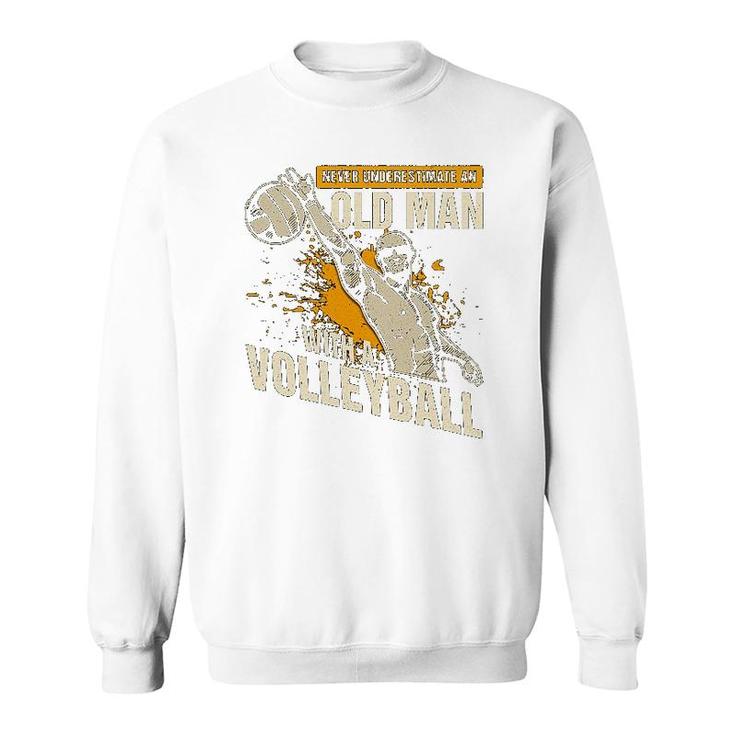 Old Man With Volleyball Sweatshirt