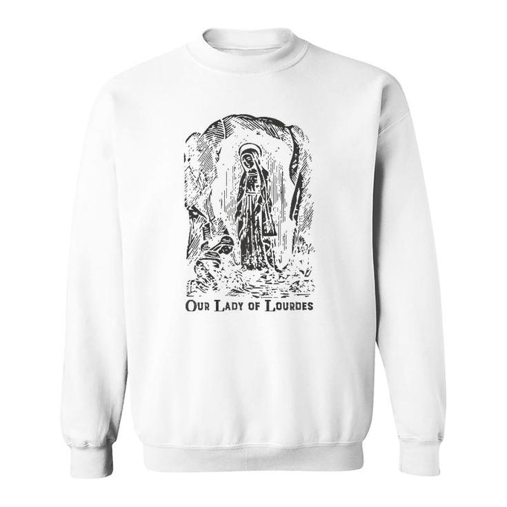 Our Lady Of Lourdes Bernadette Catholic Vintage Distressed D  Sweatshirt