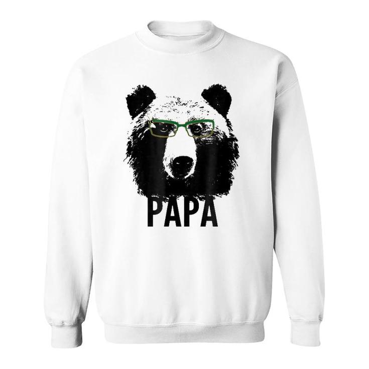 Papa Bear  Grizzly Bear With Glasses Dad Daddy Bears Sweatshirt