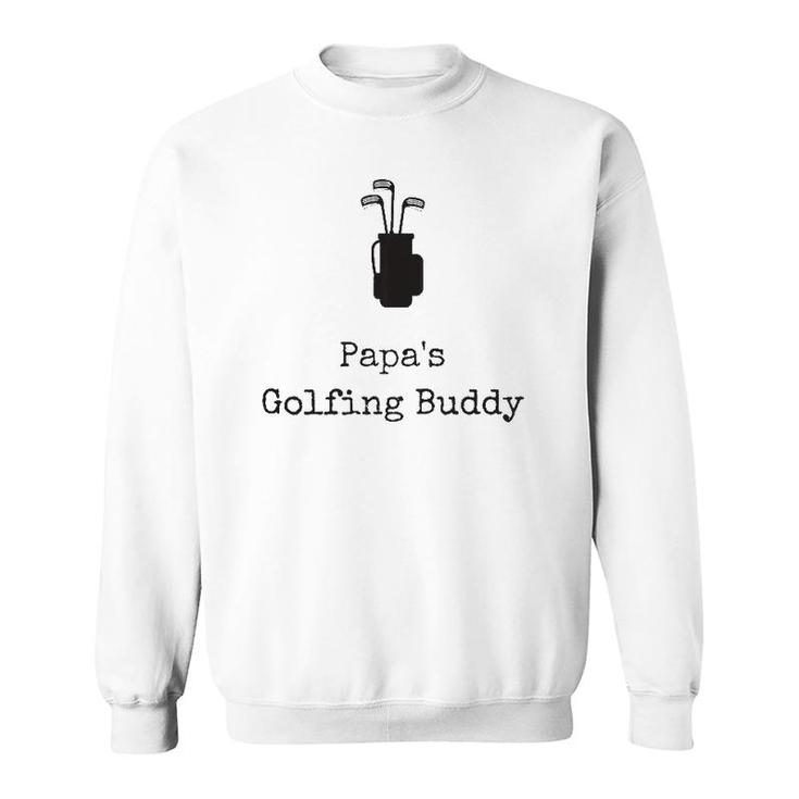 Papa's Golfing Buddy With Golf Clubs & Bag Kids Sweatshirt