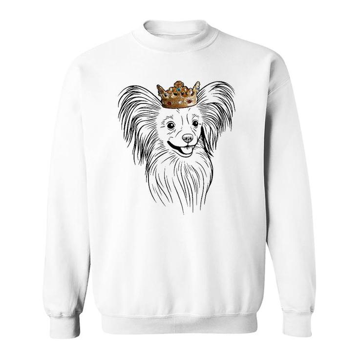 Papillon Dog Wearing Crown Dog Lover Gift Sweatshirt