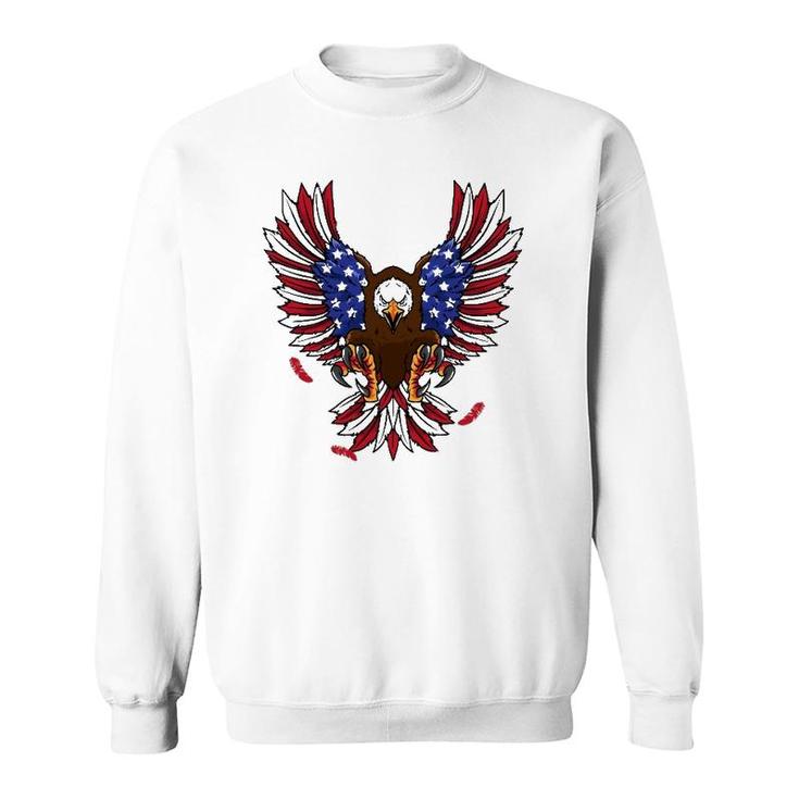 Patriotic July 4Th Usa Eagle Lovers American Flag Eagle Sweatshirt