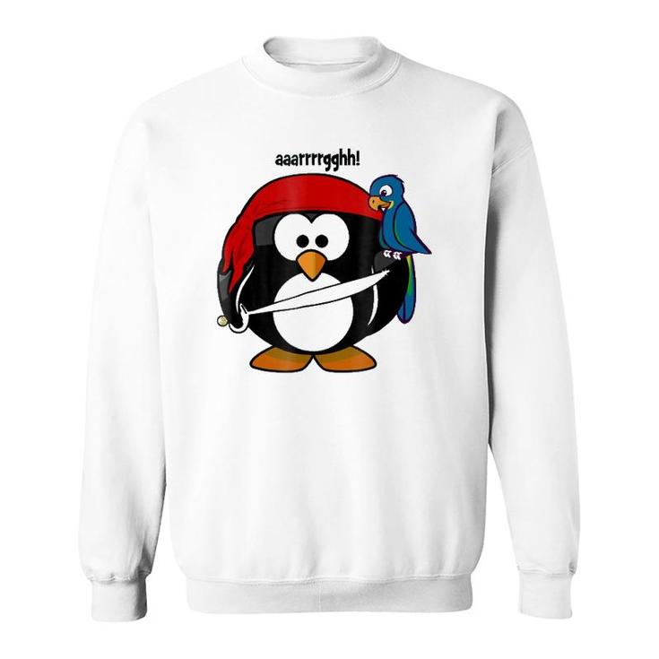 Penguin Pirate With A Parrot - Kids Or Adults Sweatshirt