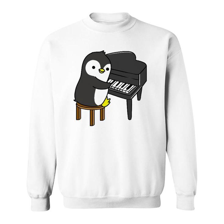 Penguin Playing Piano Pianist Gift Sweatshirt