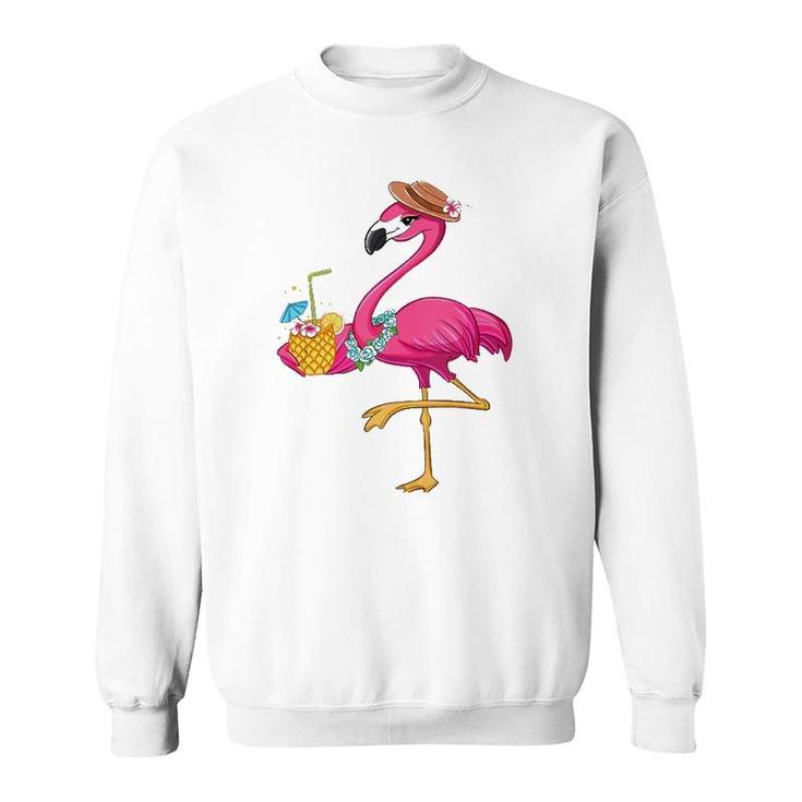 Pineapple S For Girl Women Pink Flamingo Lover Hawaii  Sweatshirt