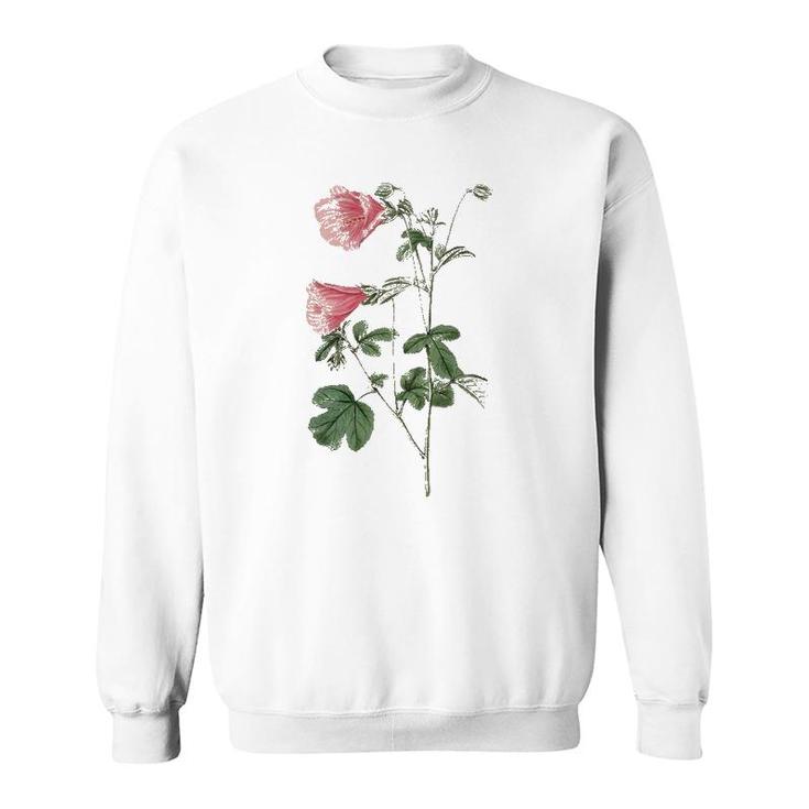 Pink Botanical Vintage Flower Sweatshirt