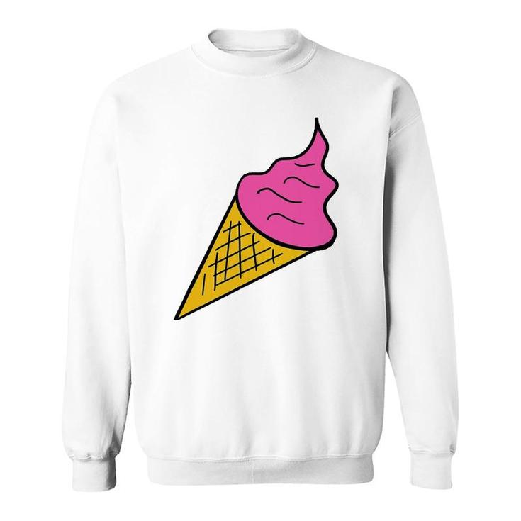 Pink Ice Cream Funny Art Print Tee Clothing Love Sweatshirt