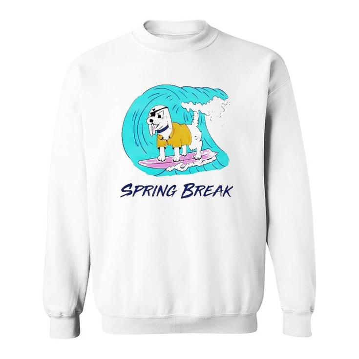 Pirate Dog Spring Break Surfing Dog Beach Vacation Sweatshirt