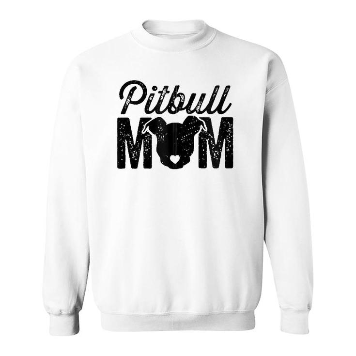 Pit Bull Mom Dog Lover Mother's Day Pitbull Face Zip Sweatshirt