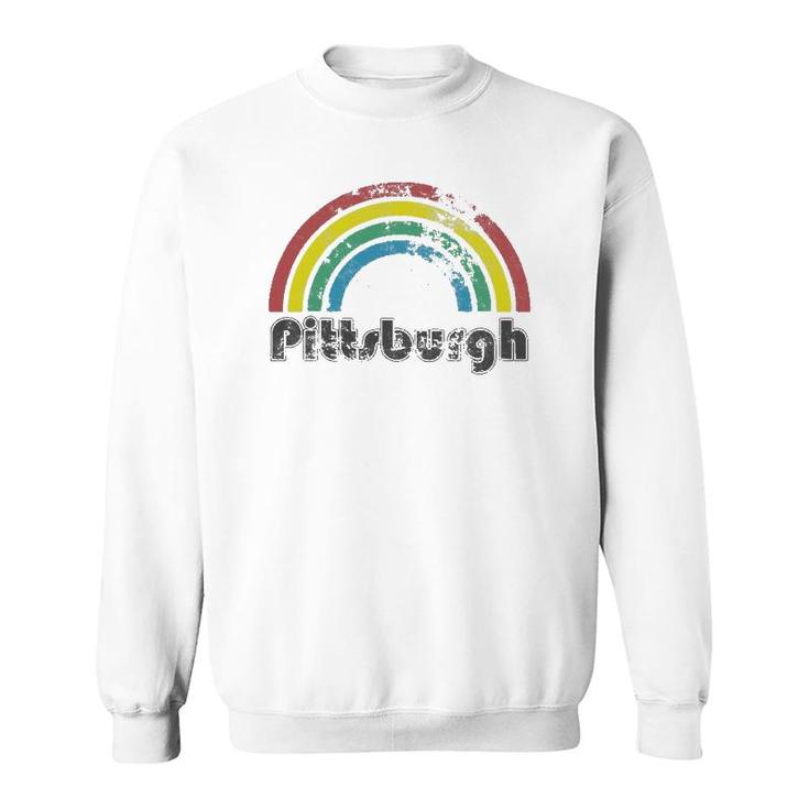 Pittsburgh Rainbow 70'S 80'S Style Retro Gay Pride Men Women Sweatshirt