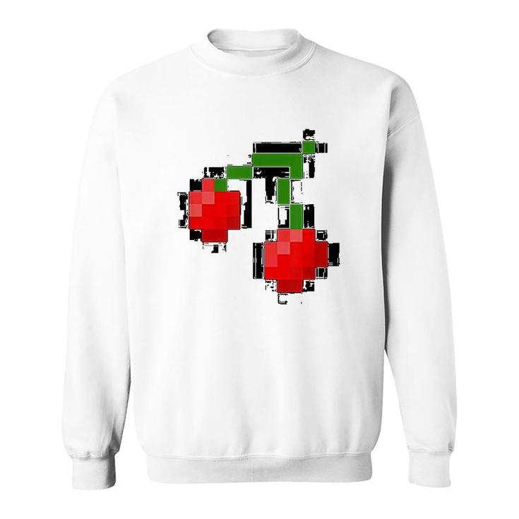Pixel Cherries 8 Bit Video Game Graphic Sweatshirt