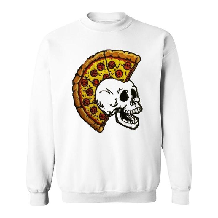 Pizza Mohawk Food Skull Sweatshirt
