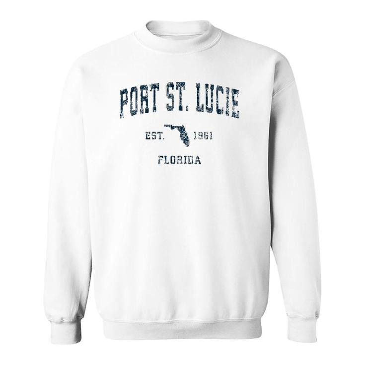 Port St Lucie Florida Fl Vintage Sports Design Navy Print Sweatshirt
