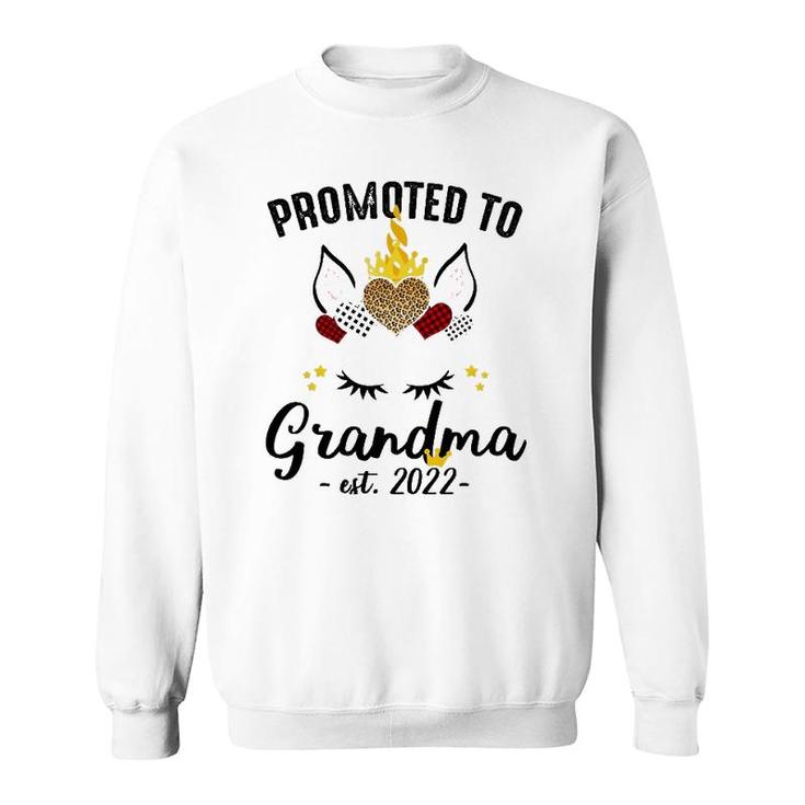 Promoted To Grandma 2022 Grandmother Unicorn Family Matching Sweatshirt