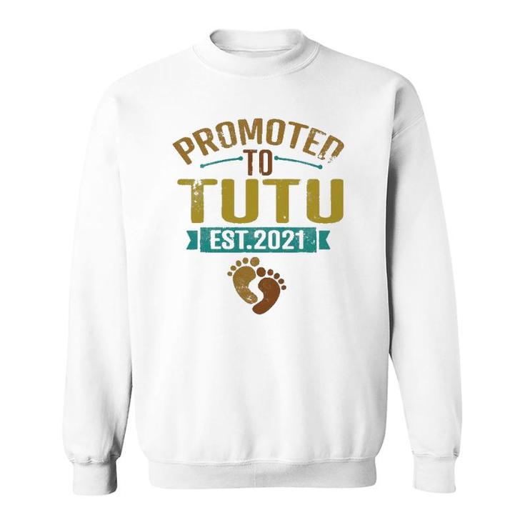 Promoted To Tutu Est 2021 Mother's Day Grandma Gift For Women Sweatshirt