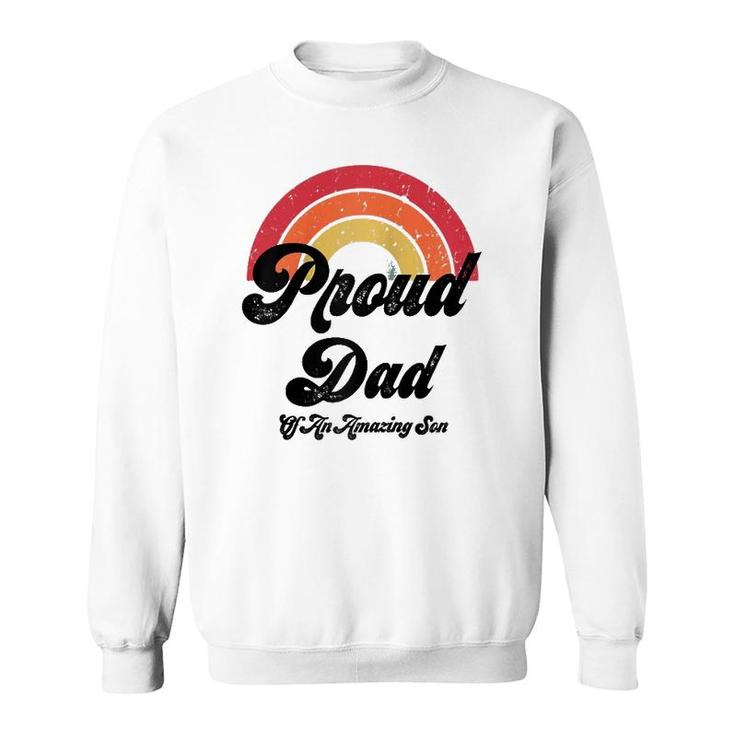 Proud Dad Of A Gay Son Lgbtq Ally Gifts Free Dad Hugs Bi  Sweatshirt