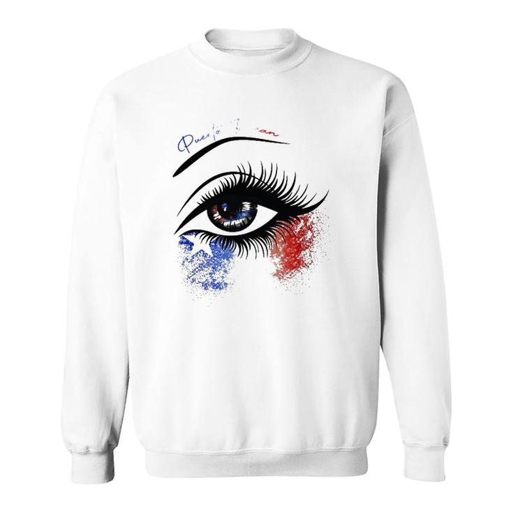 Puerto Rican Women Gift Puerto Rican Flag Eye Sweatshirt